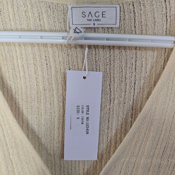 NWT Sage The Label Cream Valeria Tie Front Cardigan - Small - Picture 6 of 6